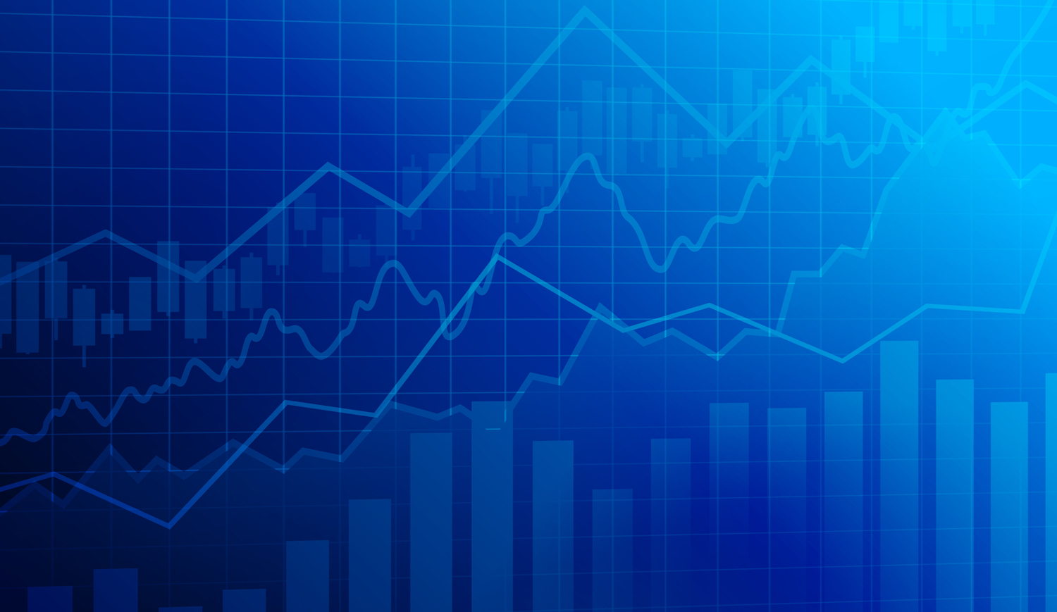 [Abstract graph chart of stock market trade background.]