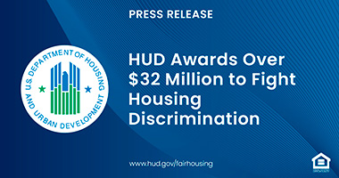 Graphic of FHEO Press Release text and HUD logo