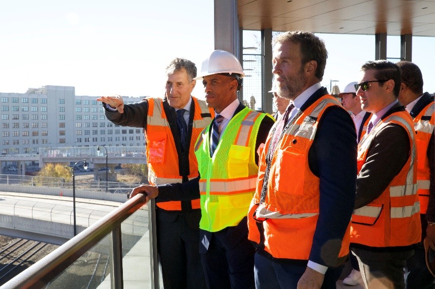 Secretary Turner views ongoing construction at the Centennial Yards development. Once complete, the development will host a robust mix of retail, office, and hospitality spaces. Secretary Turner views ongoing construction at the Centennial Yards development. Once complete, the development will host a robust mix of retail, office, and hospitality spaces.