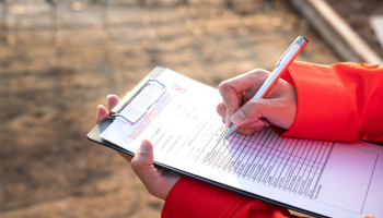 Clipboard with checklist