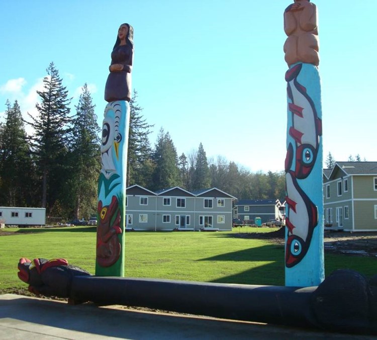 Totem Poles near housing