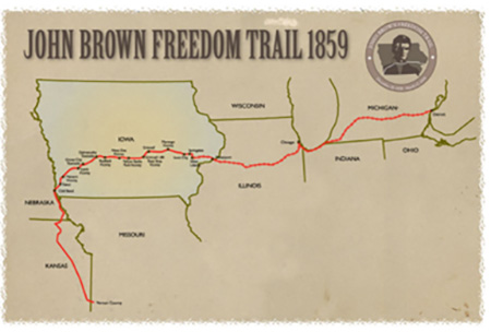 [A map of the Underground Railroad used during the 19th century trails that helped Black people expereicning slavery, to find freedom in the North and Western United States. (Photo credit: HUD Great Plains)]