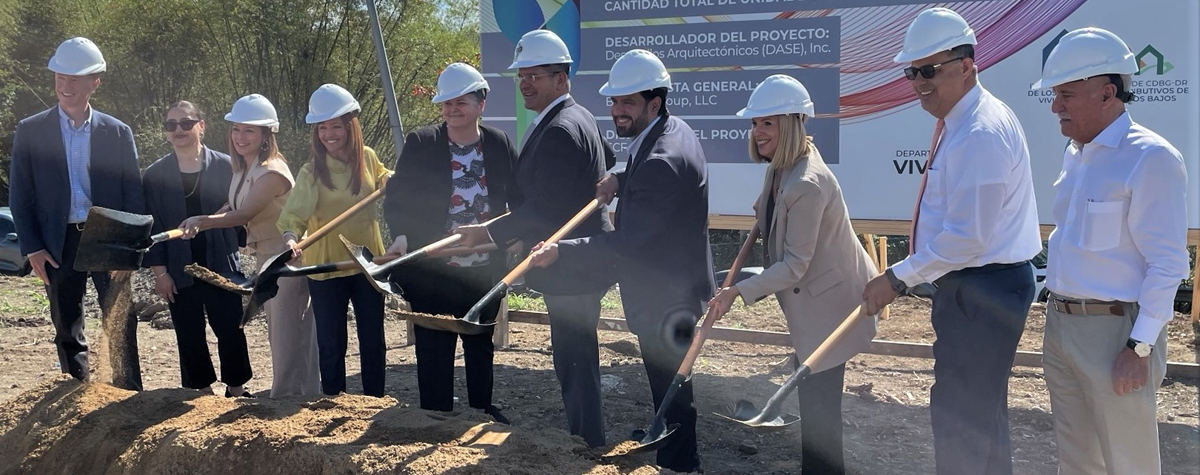 [HUD PDAS McFadden and DAS Monterrosa participated in the groundbreaking ceremony for Vistas del Norte, a housing development in Guaynabo. This 102-unit multifamily building received over $29 million in funding through the CDBG-DR Gap to Low-Income Housing Tax Credits Program].  HUD Photo