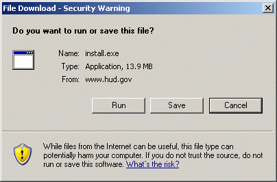 File Download - Security Warning  pop-up