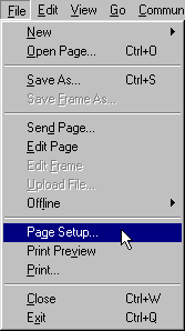 [Image 1: File, Page Setup, Netscape 4.x]