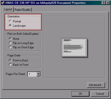 [Image 7: Print, Landscape Layout, Netscape 4.x.]