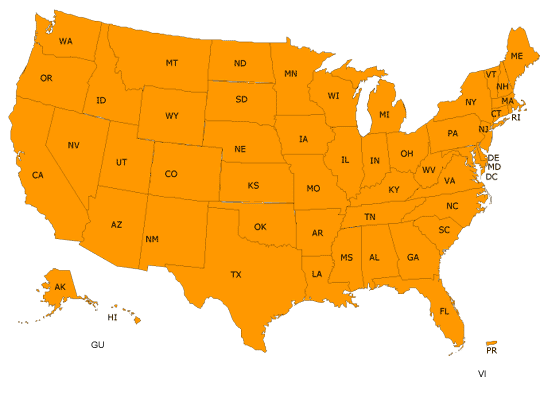 [Clickable Image of the US map]